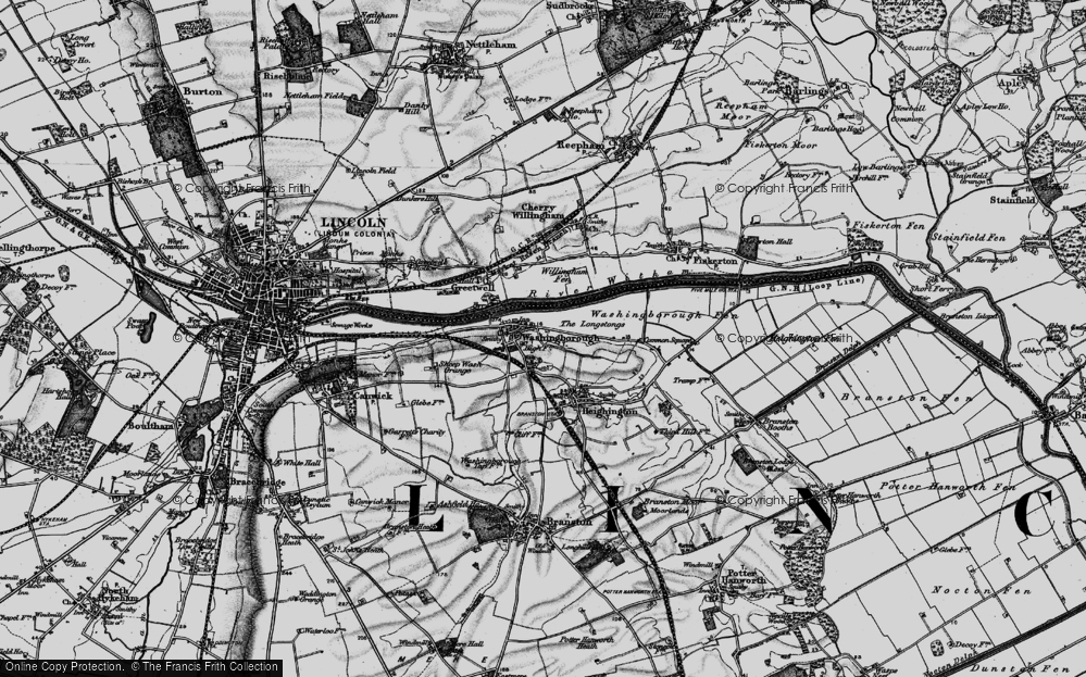 Old Map of Historic Map covering Willingham Fen in 1899