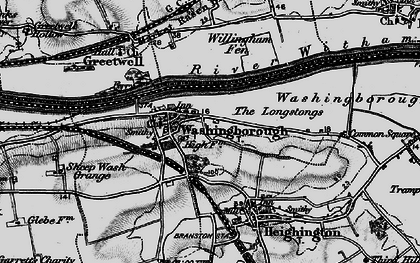Old map of Washingborough in 1899