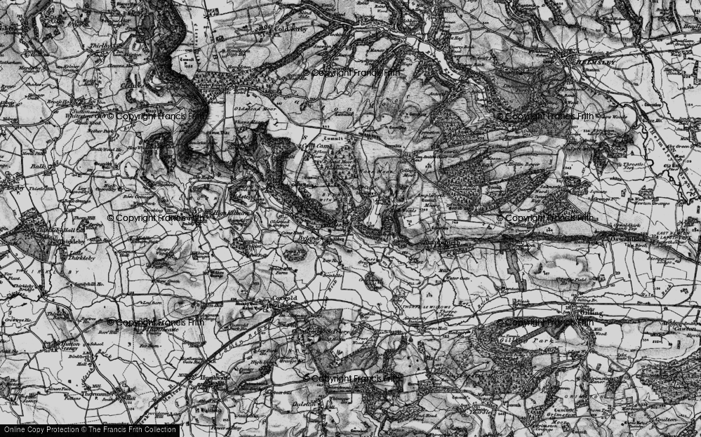 Old Map of Historic Map covering Tom Smith's Cross in 1898