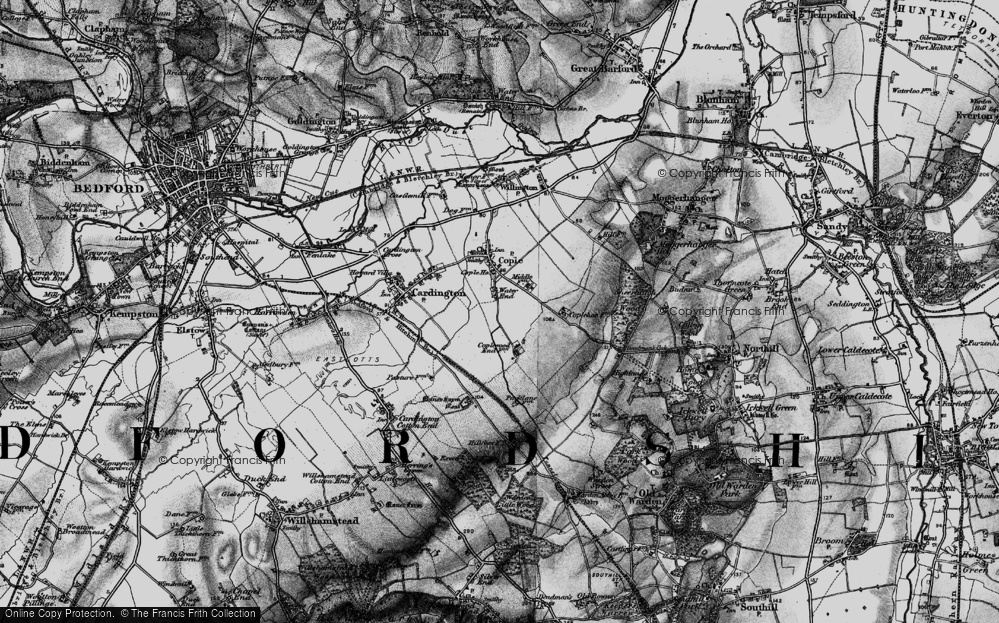 Old Map of Water End, 1896 in 1896
