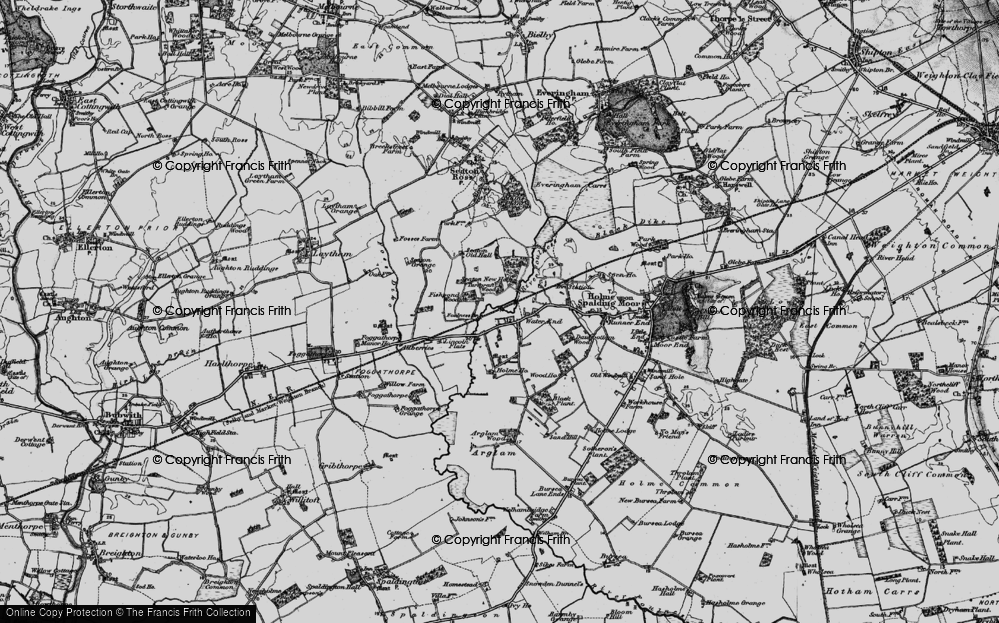 Old Map of Historic Map covering Arglam Wood in 1898