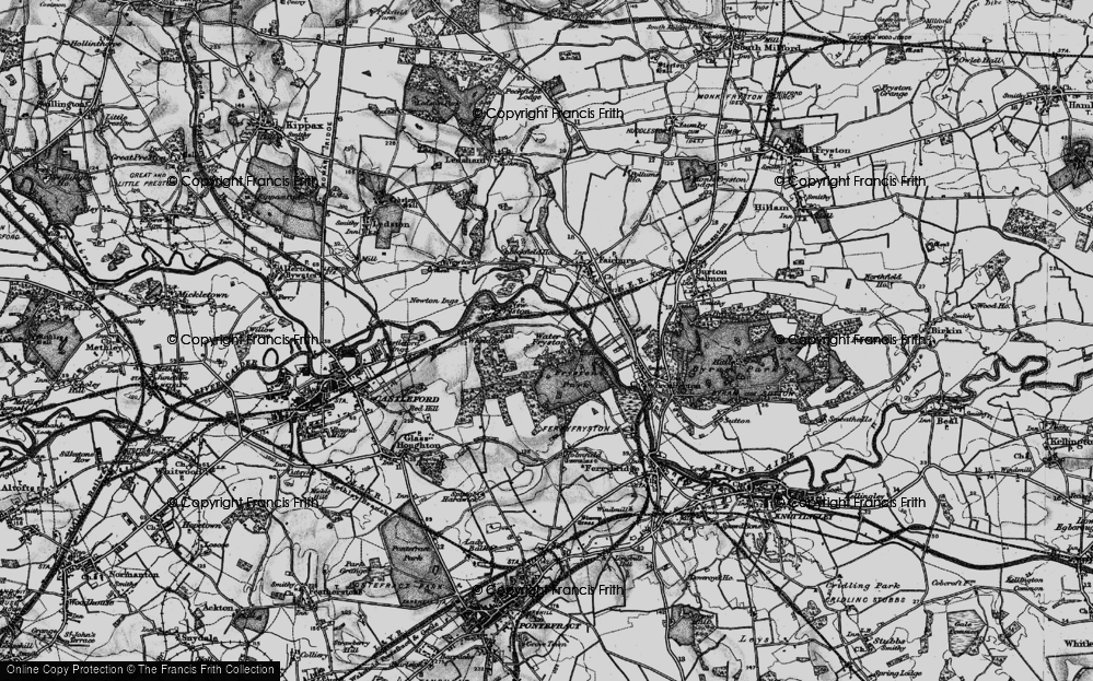 Old Map of Water Fryston, 1896 in 1896