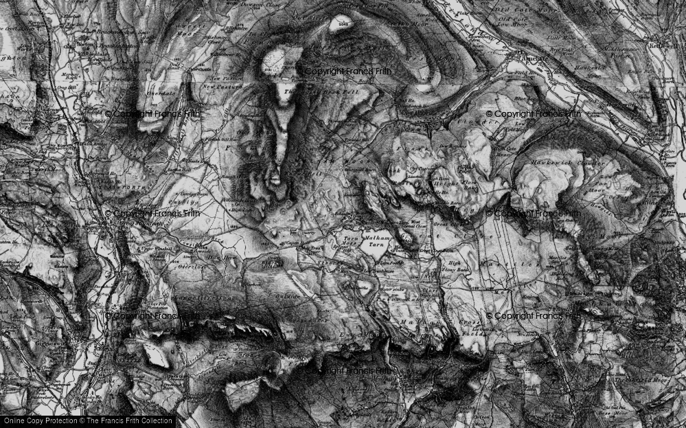 Old Map of Historic Map covering Malham Tarn in 1898
