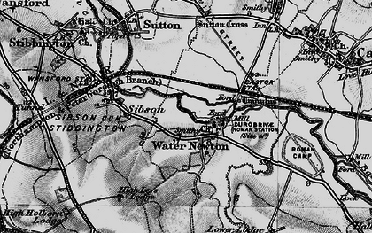 Old map of Water Newton in 1898