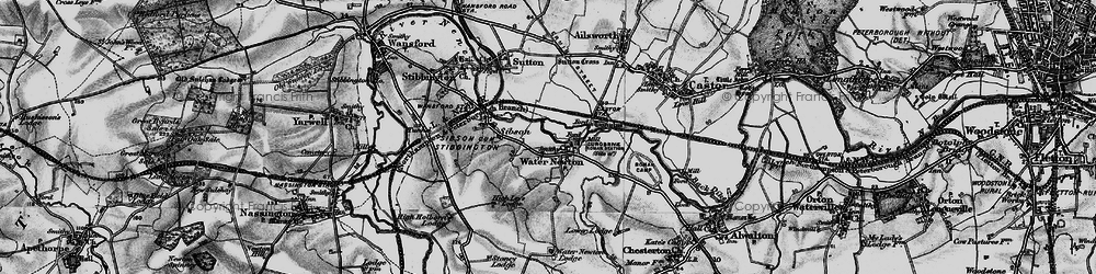 Old map of Water Newton in 1898