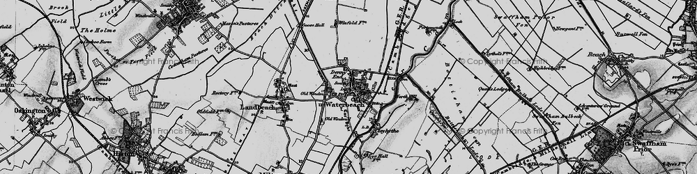 Old map of Waterbeach in 1898