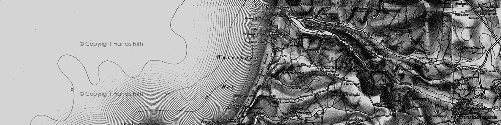 Old map of Watergate Bay in 1895
