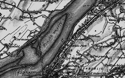 Old map of Afon Cadnant in 1899