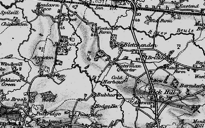 Old map of Bletchenden in 1895