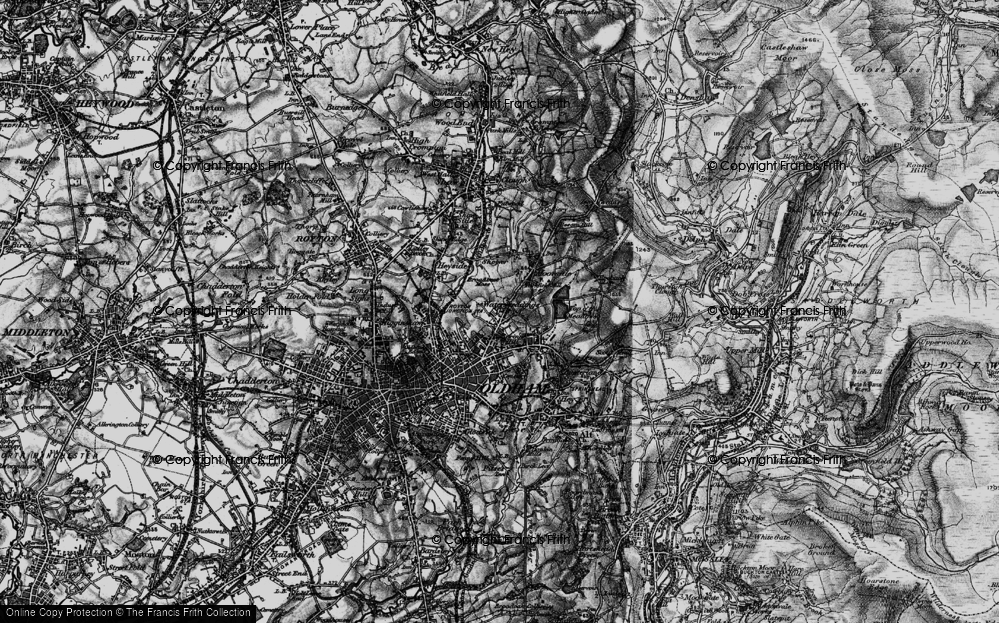 Old Map of Watersheddings, 1896 in 1896
