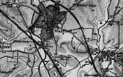 Old map of Watford in 1898