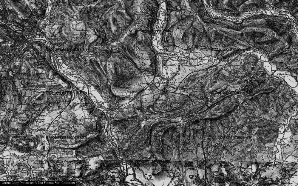 Old Map of Historic Map covering Nant Gledyr in 1897