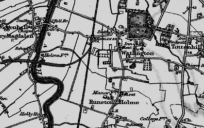 Old map of Watlington in 1893