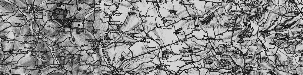Old map of Wattisham Airfield in 1896