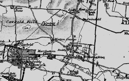 Old map of Watton in 1898