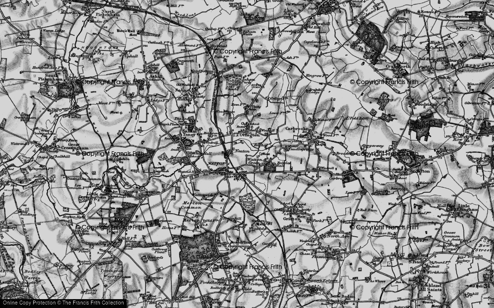 Old Map of Watton Green, 1898 in 1898