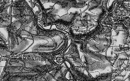 Old map of Weare Giffard in 1895
