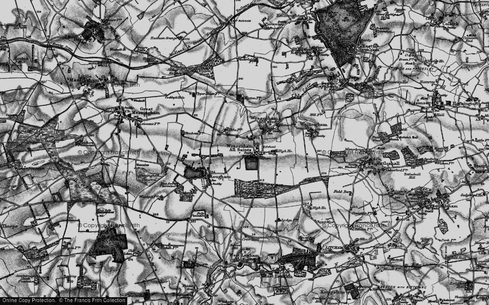 Old Map of Weasenham All Saints, 1898 in 1898