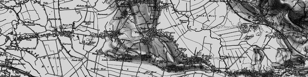 Old map of Wedmore in 1898