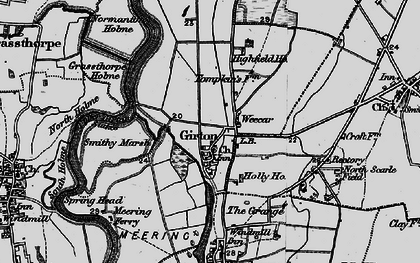 Old map of Weecar in 1899