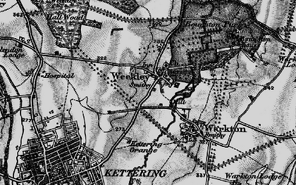 Old map of Weekley in 1898