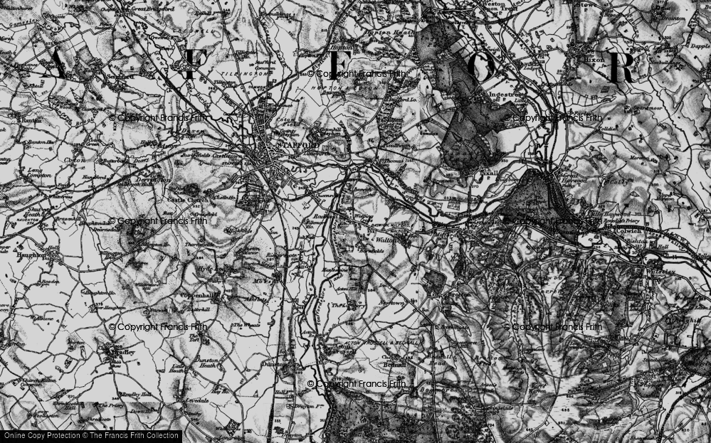 Old Map of Weeping Cross, 1898 in 1898