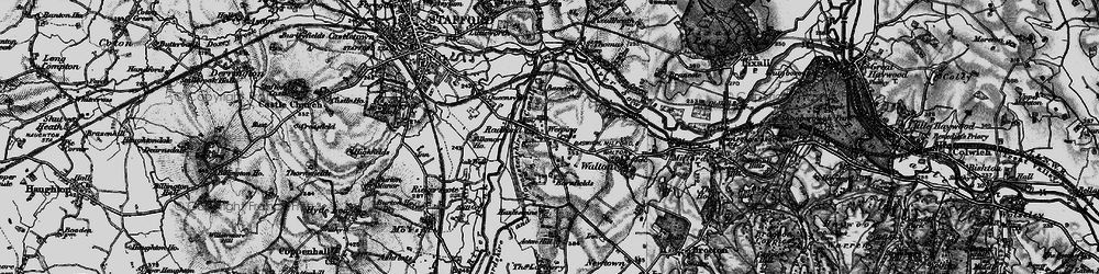 Old map of Weeping Cross in 1898