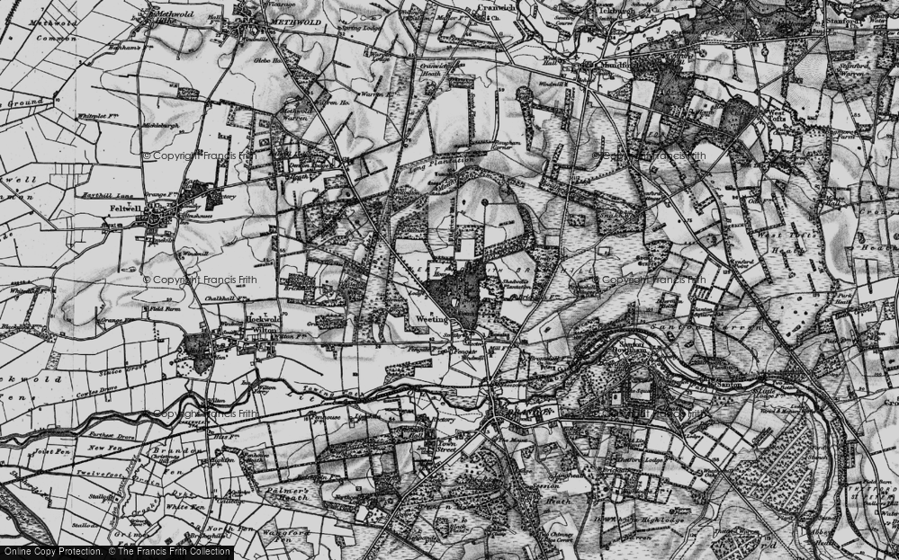 Old Map of Historic Map covering Belvedere Wood in 1898