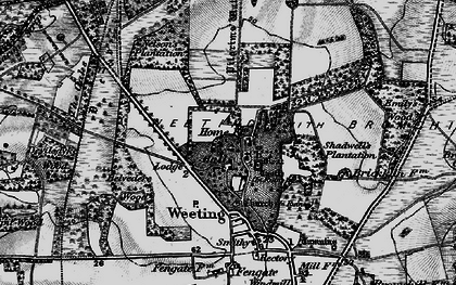 Old map of Weeting in 1898