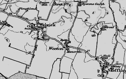 Old map of Weeton in 1895