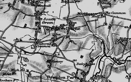 Old map of Welborne in 1898