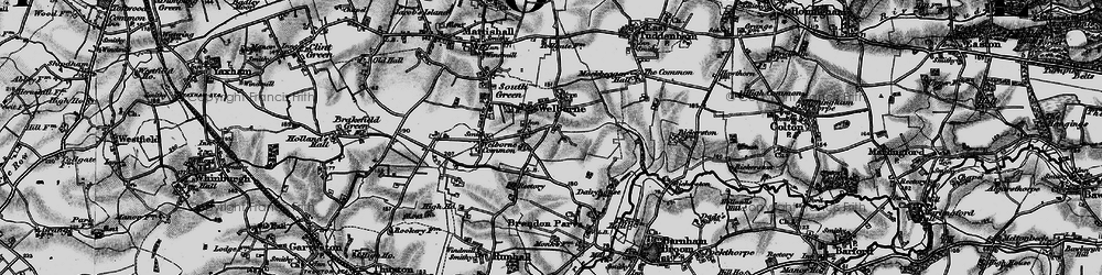 Old map of Welborne in 1898