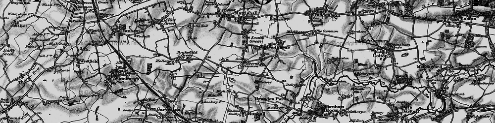 Old map of Welborne Common in 1898