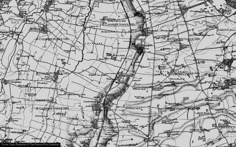 Old Map of Welbourn, 1899 in 1899