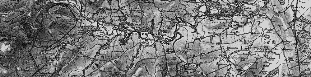 Old map of Brinkburn Priory in 1897