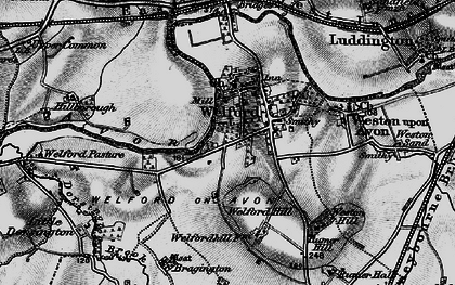 Old map of Welford-on-Avon in 1898
