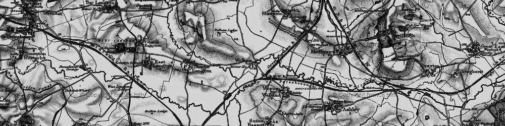 Old map of Welham in 1898