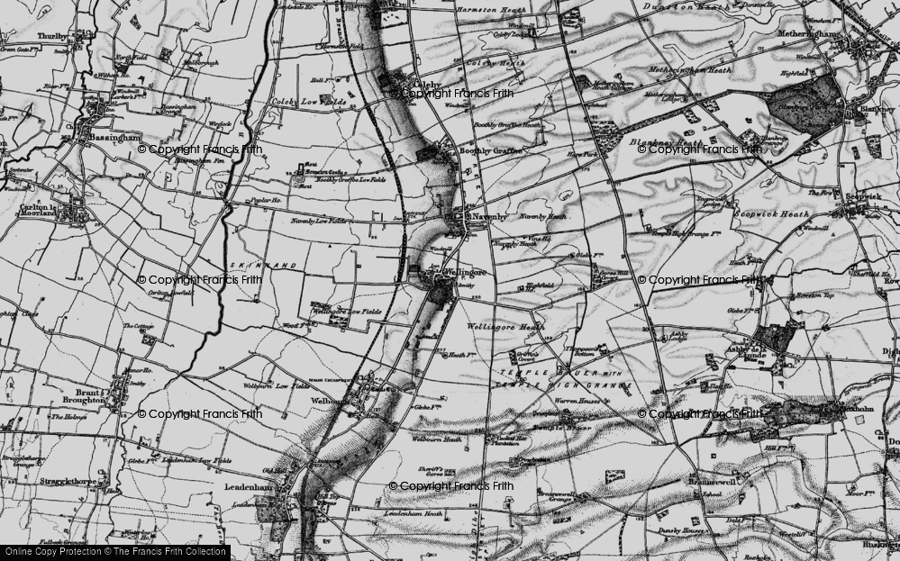 Old Map of Wellingore, 1899 in 1899