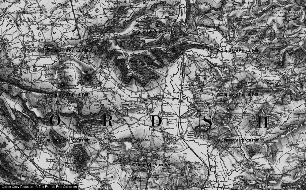 Old Map of Historic Map covering Burghope Wood in 1898
