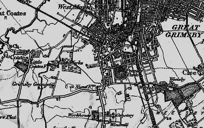 Old map of Wellow in 1895