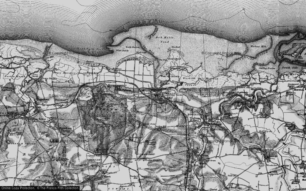 Old Map of Historic Map covering Bob Hall's Sand in 1899