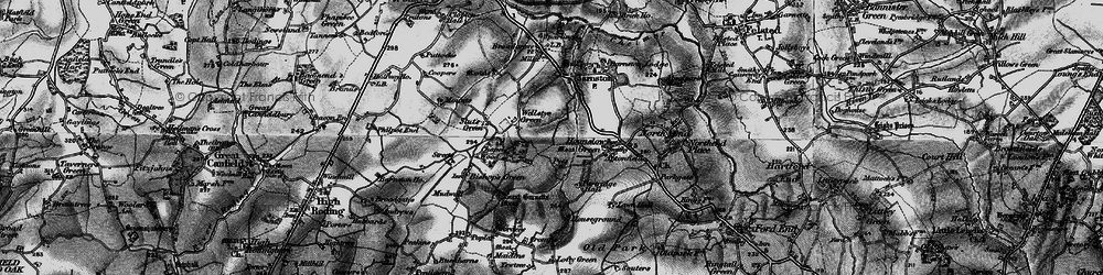 Old map of Wellstye Green in 1896