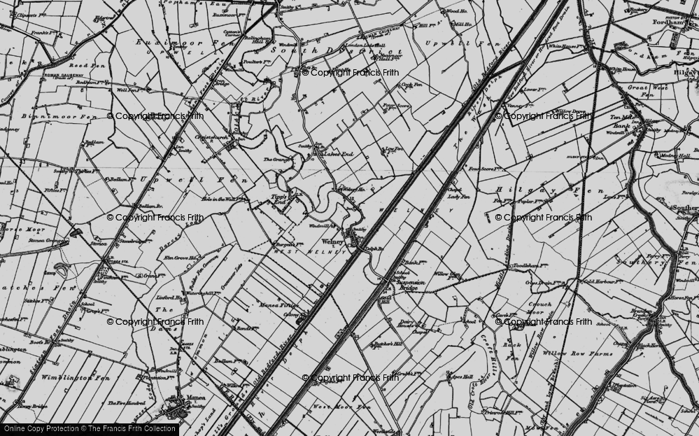 Old Map of Welney, 1898 in 1898