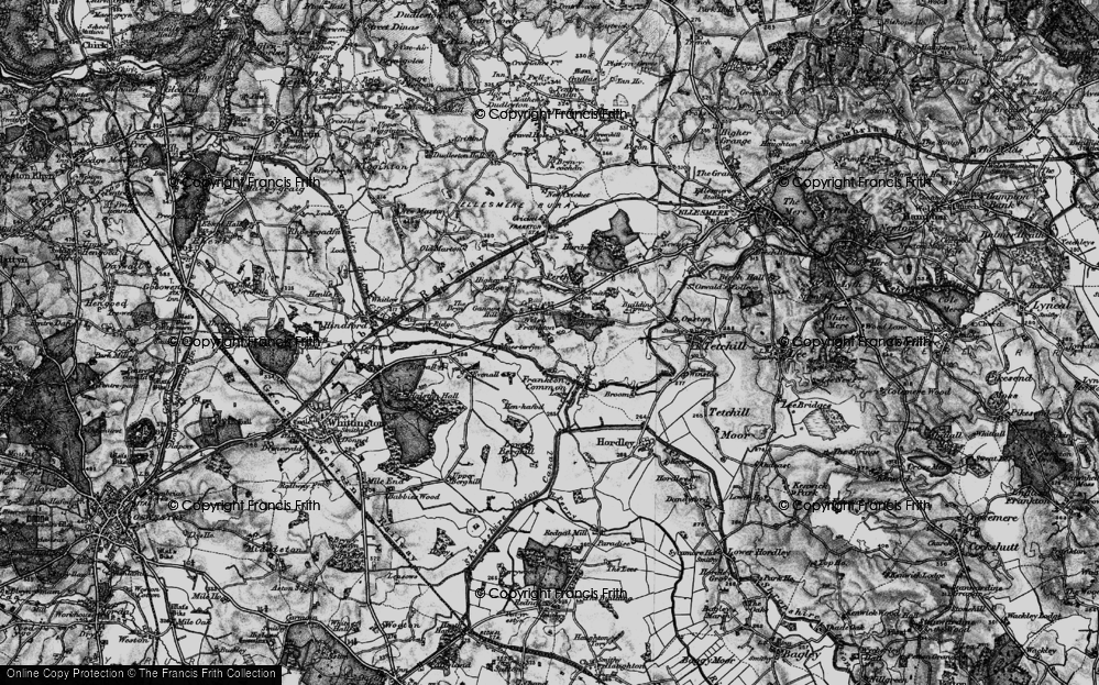 Old Map of Historic Map covering Brynallt in 1897