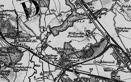 Old map of Welsh Harp in 1896