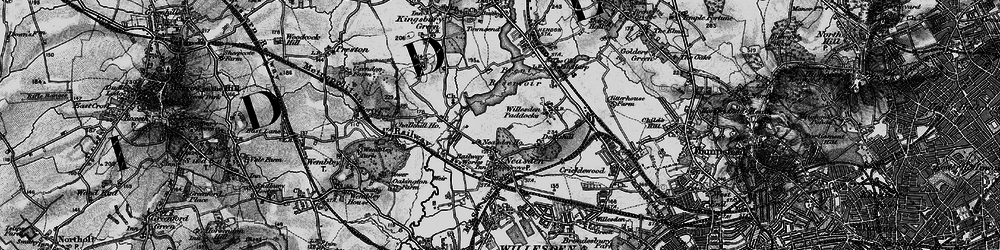 Old map of Welsh Harp in 1896