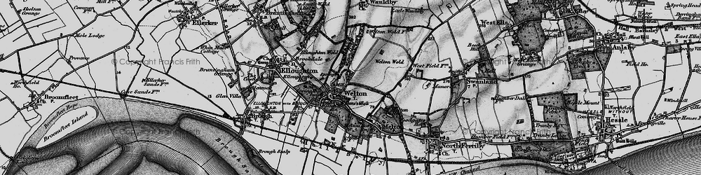 Old map of Welton in 1895