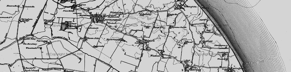Old map of Welwick in 1895