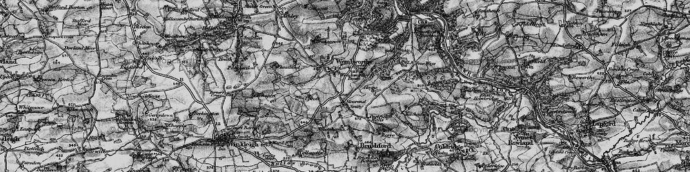 Old map of Wembworthy in 1898