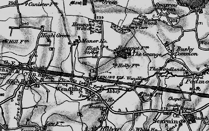 Old map of Wendling in 1898